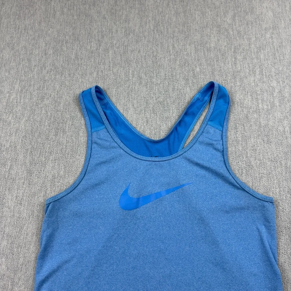 Nike Tank Top Womens Medium Blue Pro Cool Dri-Fit Blue Training Workout Gym Run